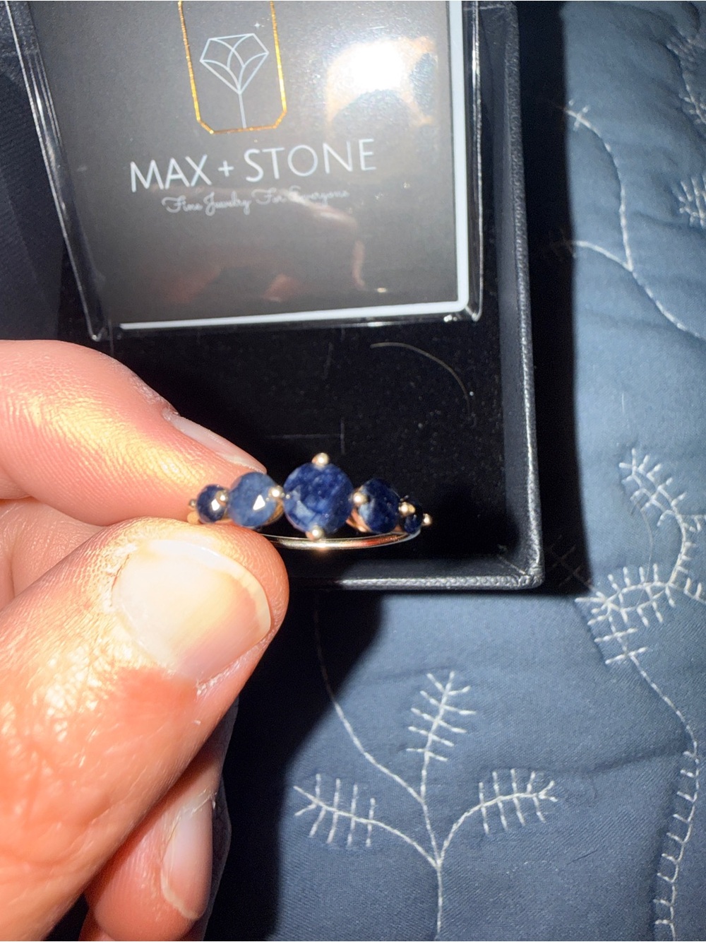 Max + Stone 10k genuine blue sapphire size 7